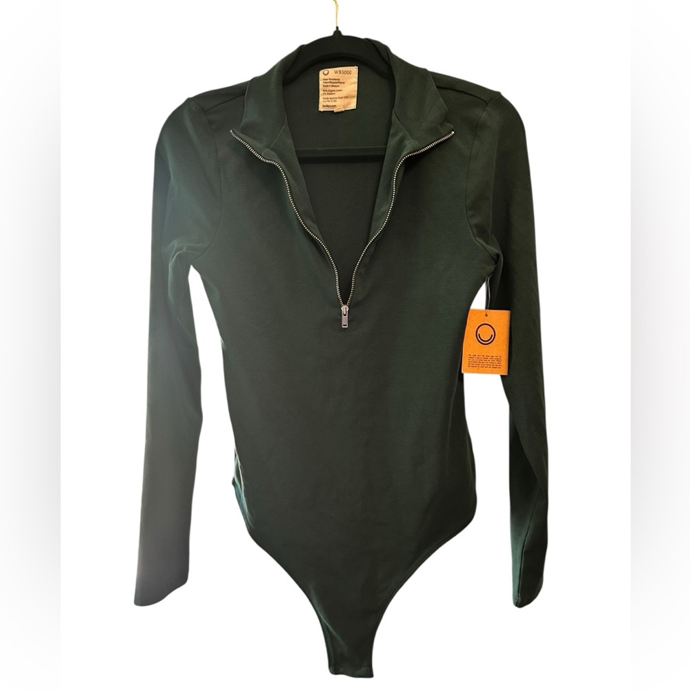 NWT Pact Dark Green Women's Bodysuit - Picture 3 of 9